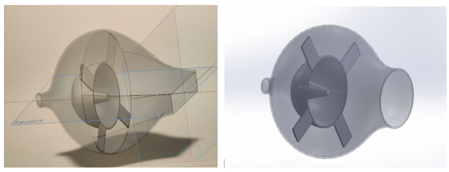 Renditions of a new apparatus promoting better gas flow